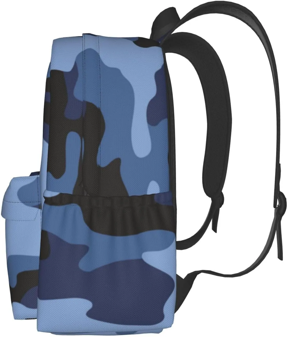 Blue Camouflage Laptop Backpack For Men Women, Military Camo Lightweight Daypack Bookbag For Daily Commutes Business Travel Hiking