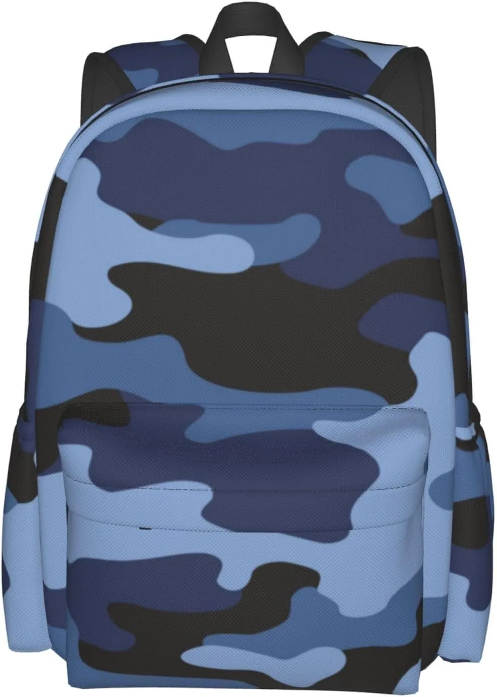 Blue Camouflage Laptop Backpack For Men Women, Military Camo Lightweight Daypack Bookbag For Daily Commutes Business Travel Hiking