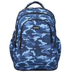 Blue Camouflage Large School Backpack