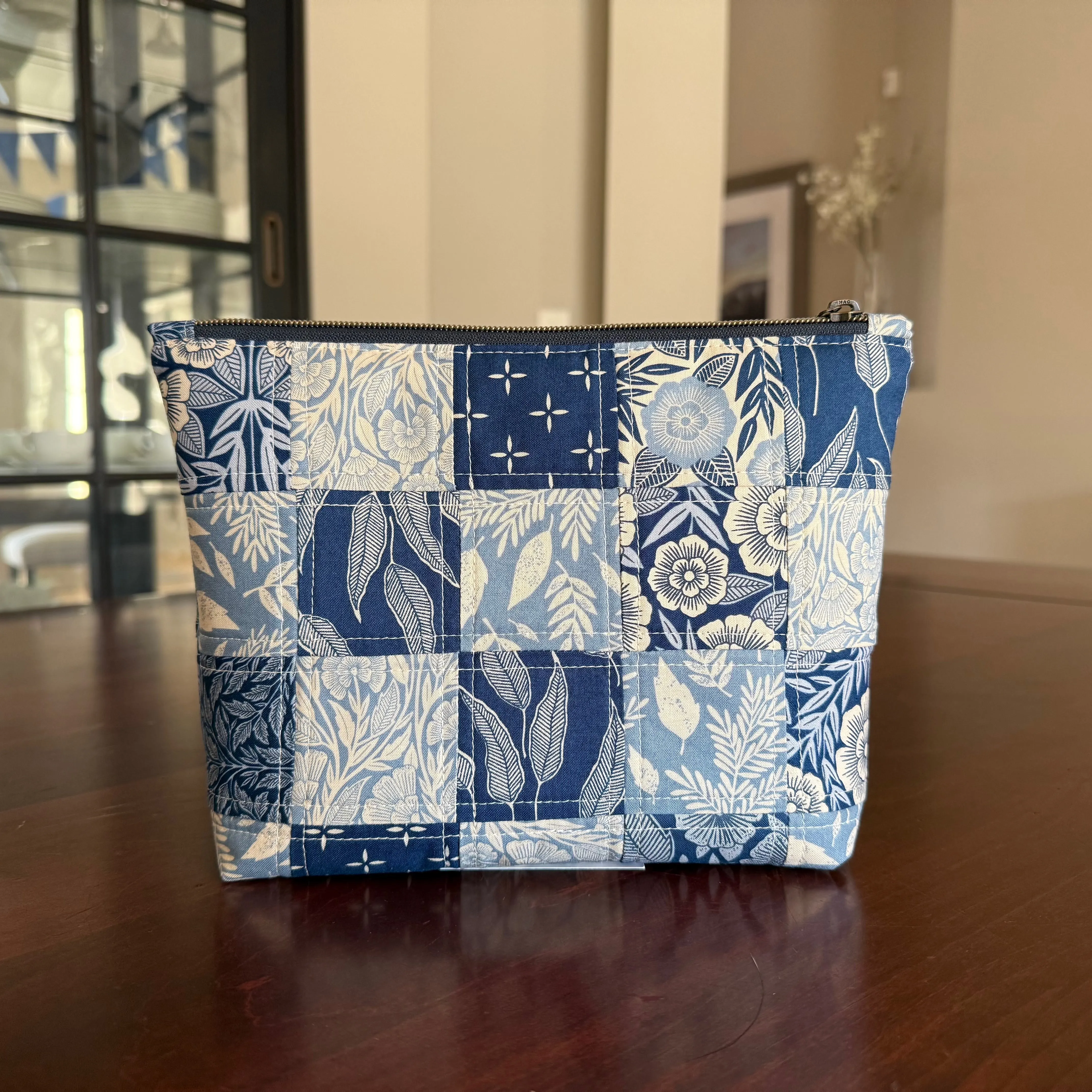 Blue Floral Patchwork Pouch