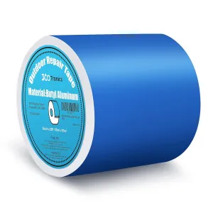 Blue Waterproof Butyl Tape, 6 in x 33ft - W x L, Self Adhesive Butyl Rubber Sealant Tape for RV Repair, Metal Roof, Pool Cover, Awning, Pool Liner, HVAC Ducts, Boat Sealing & Pipe Patching
