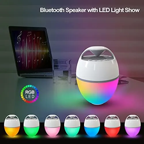 Blufree Floating Pool Speaker with Lights, Portable Bluetooth Pool Speakers IP68 Waterproof Hot Tub Speaker for Outdoor Pool Sports Home Party, Louder Volume, Rich Bass, Mic, 82 ft Wireless Range