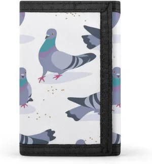 Bluish Pigeons Men's Trifold Wallet Slim Credit Card Holder for Women Purse Front Pocket