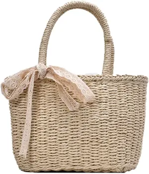Bohemia Rattan Large Capacity Tote Bags Women Tassel Woven Handbag Beach Basket Shoulder Bag