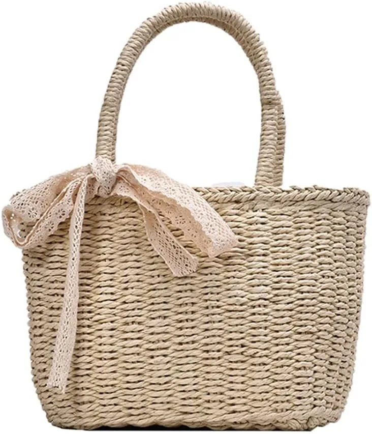 Bohemia Rattan Large Capacity Tote Bags Women Tassel Woven Handbag Beach Basket Shoulder Bag