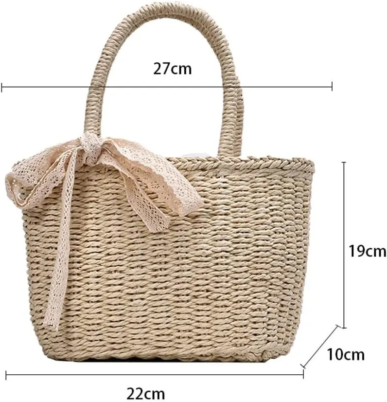 Bohemia Rattan Large Capacity Tote Bags Women Tassel Woven Handbag Beach Basket Shoulder Bag