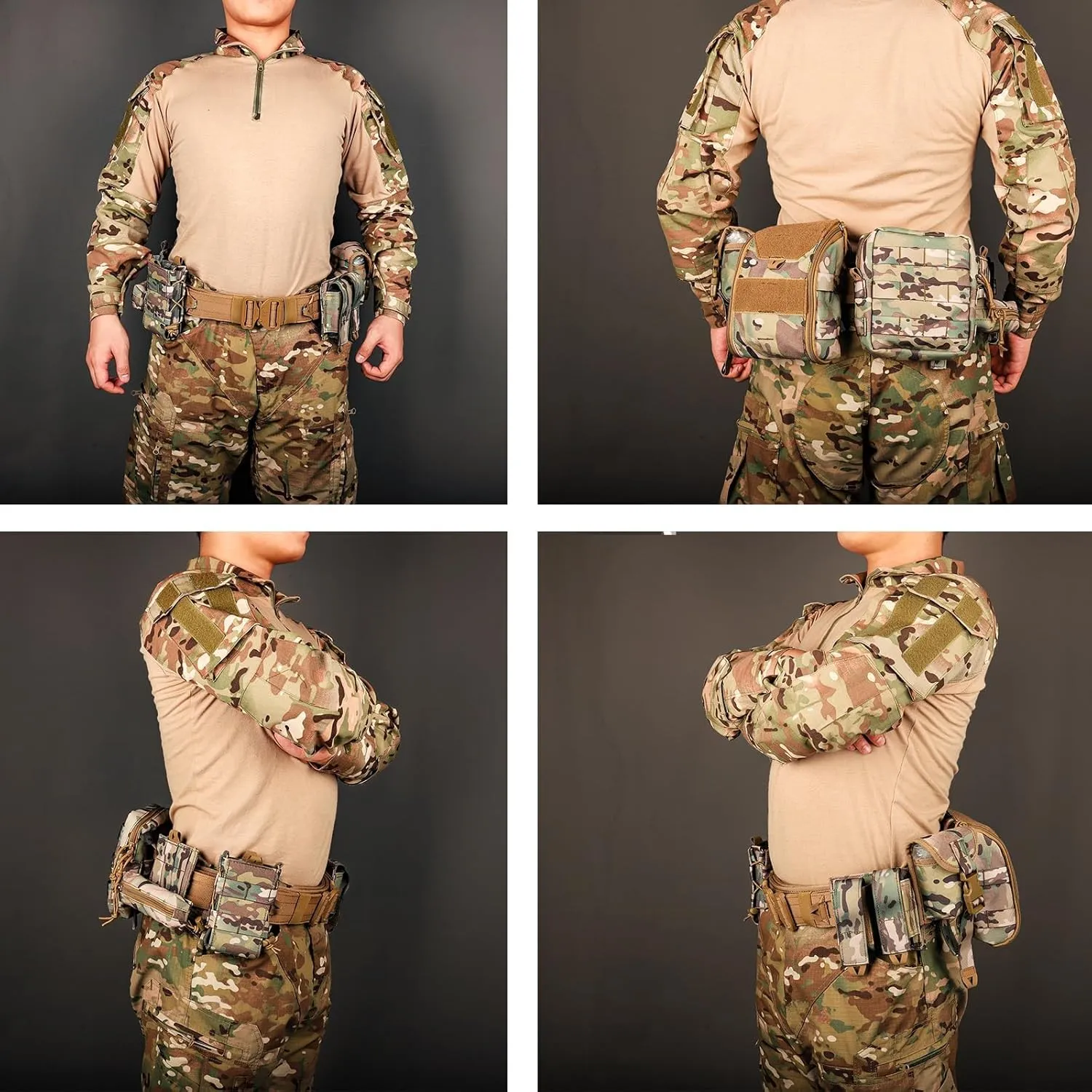 BOMTURN Tactical Battle Belt with Pouches Accessories Law Enforcement Duty Combat Military Utility Police Belt 8ps
