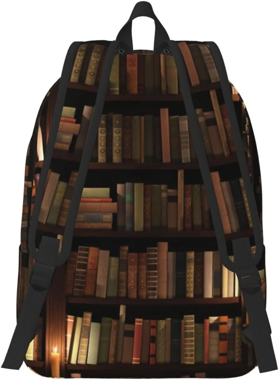 Book Room Library Canvas Casual Lightweight Duffel Bag, Fashion Duffel Bag, Casual Daypack, Unisex Travel Backpack
