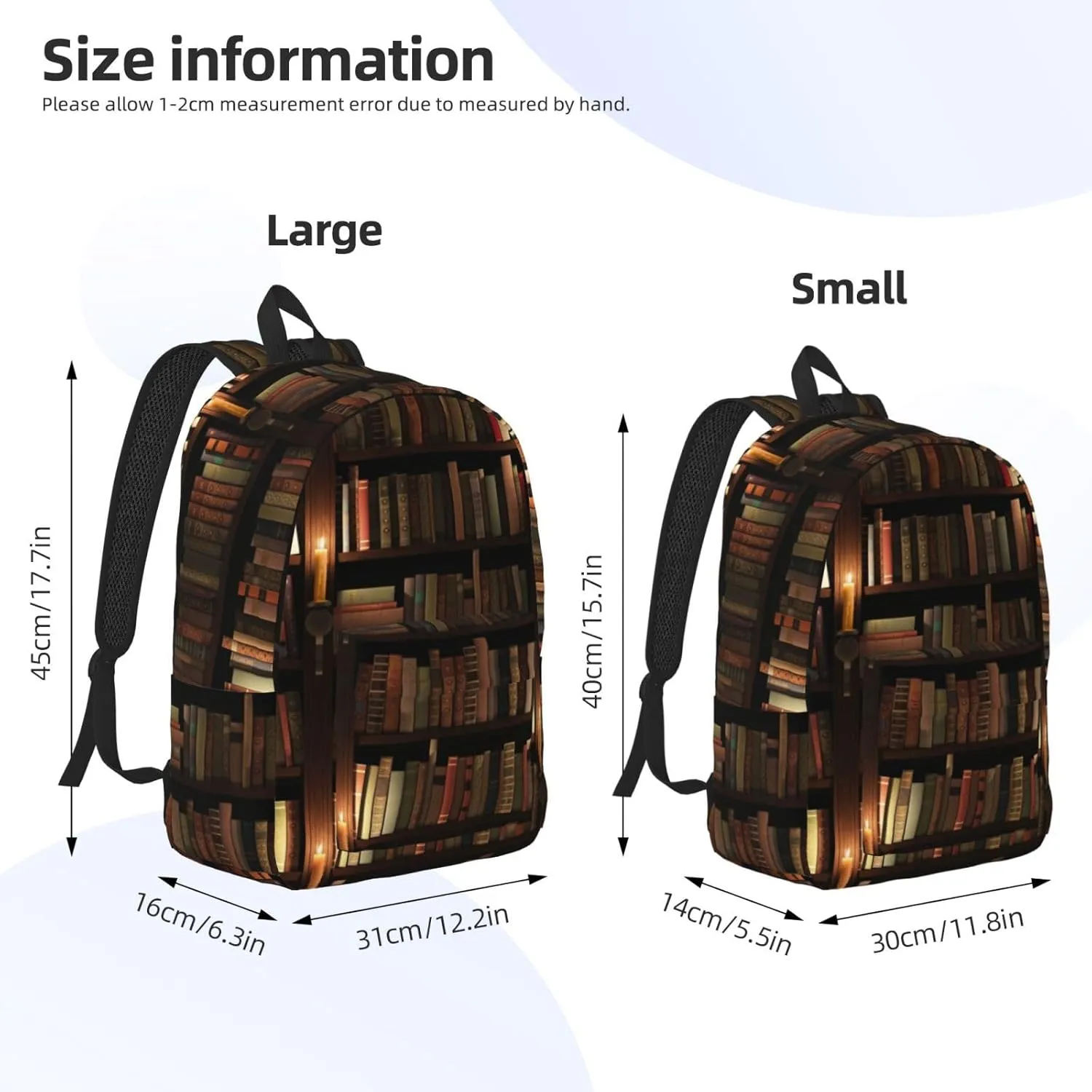 Book Room Library Canvas Casual Lightweight Duffel Bag, Fashion Duffel Bag, Casual Daypack, Unisex Travel Backpack