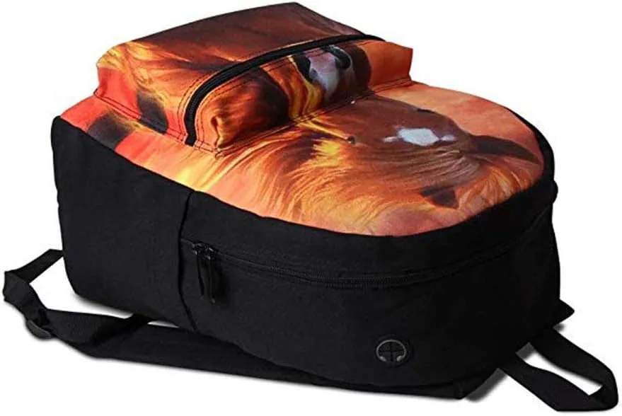 Bookbag School Backpack for Girls Horse Backpacks Elementary 3rd 4th 5th 6th Grade Kids Boys 15.3" Canvas Laptop Bag