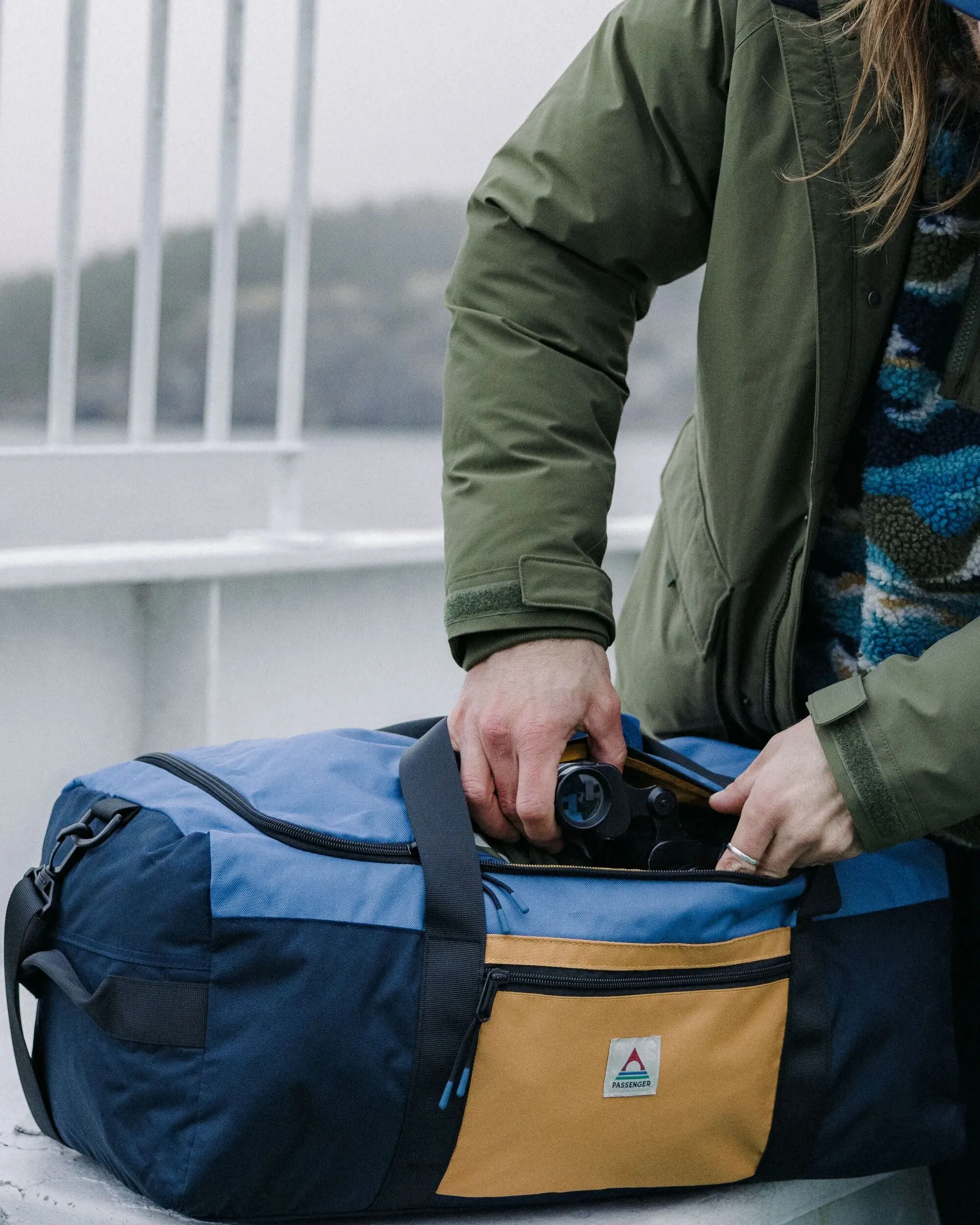 Boondocker Recycled 30L Duffel - Honey/Dark Denim/Rich Navy