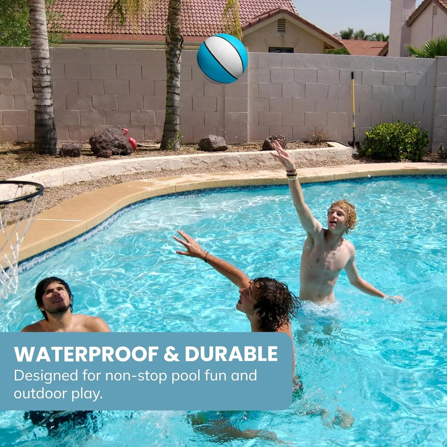 Botabee Regulation Size 9'' Swimming Pool Basketball, Waterproof, Blue (Size 6), for Ages 12 , 1 Piece