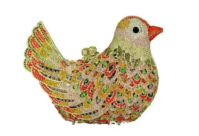 Boutique De FGG (in stock) Bird Crystal Clutch Evening Bags for Women Formal Party Rhinestone Handbags Wedding Minaudiere Purses