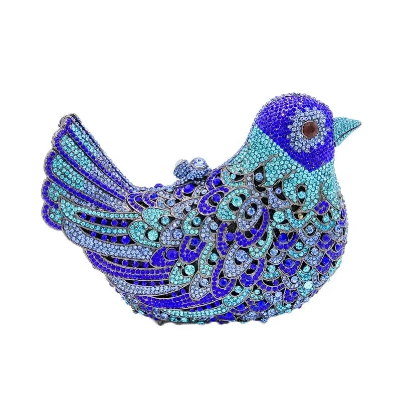 Boutique De FGG (in stock) Bird Crystal Clutch Evening Bags for Women Formal Party Rhinestone Handbags Wedding Minaudiere Purses