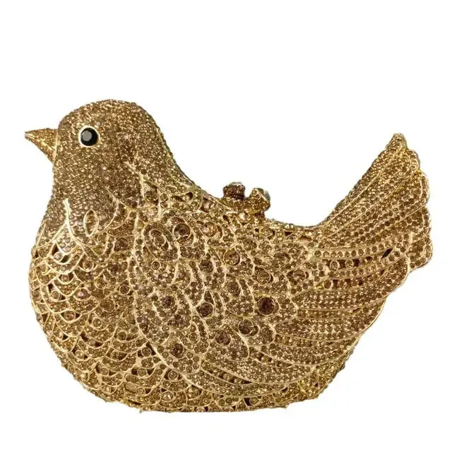 Boutique De FGG (in stock) Bird Crystal Clutch Evening Bags for Women Formal Party Rhinestone Handbags Wedding Minaudiere Purses