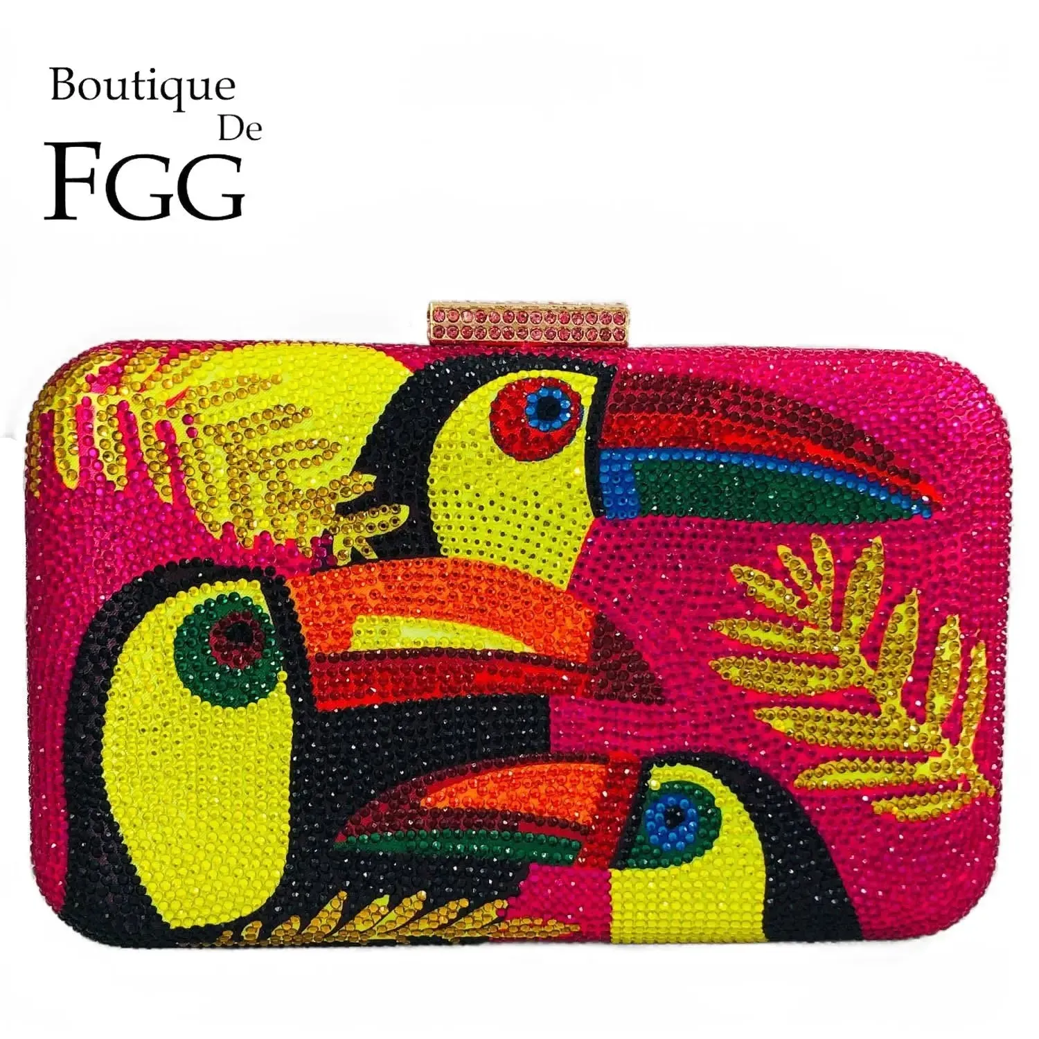 Boutique Toucan Crystal Clutch