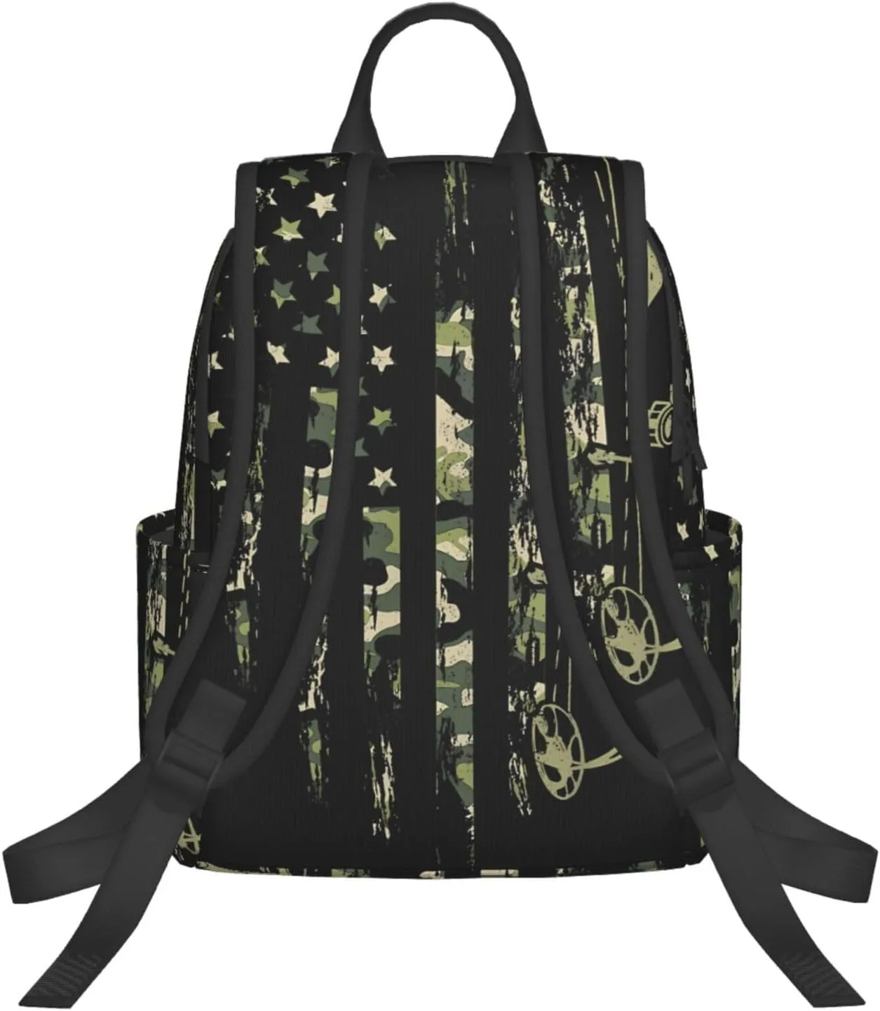 Bow Hunting American Flag Archery Bowhunter Camouflage Casual Backpacks Laptop Backpack Outdoor Travel Rucksack Sport Carry-On Daypack Lightweight Bag with Multi-Pockets