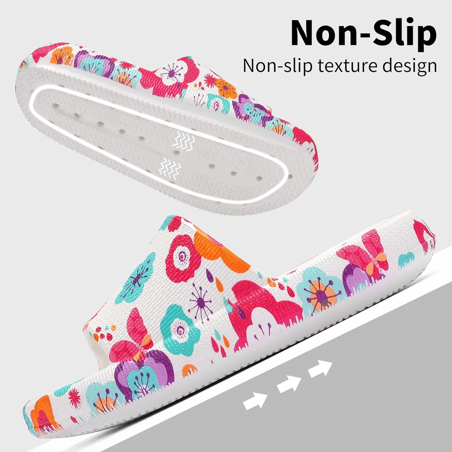 Boys and Girls Cloud Slides for Kids – Non-Slip Summer Slippers Lightweight Beach, Pool, and Indoor Shower Sandals