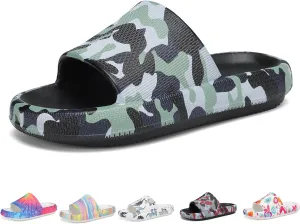 Boys and Girls Cloud Slides for Kids – Non-Slip Summer Slippers Lightweight Beach, Pool, and Indoor Shower Sandals