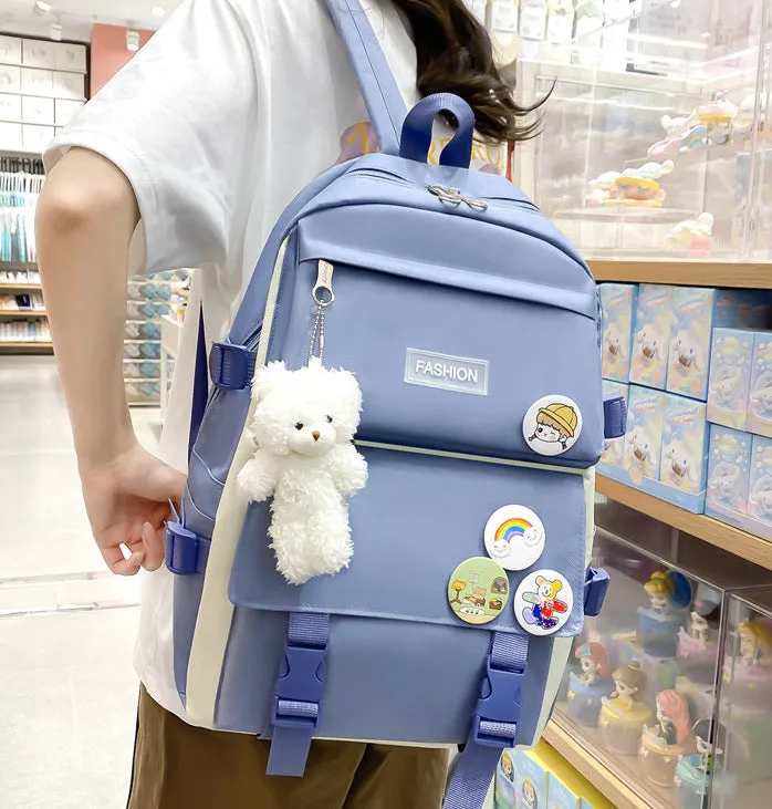 BP821 - Korean Fashion 4pc Backpack Set