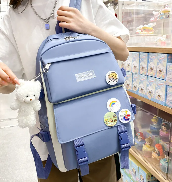 BP821 - Korean Fashion 4pc Backpack Set