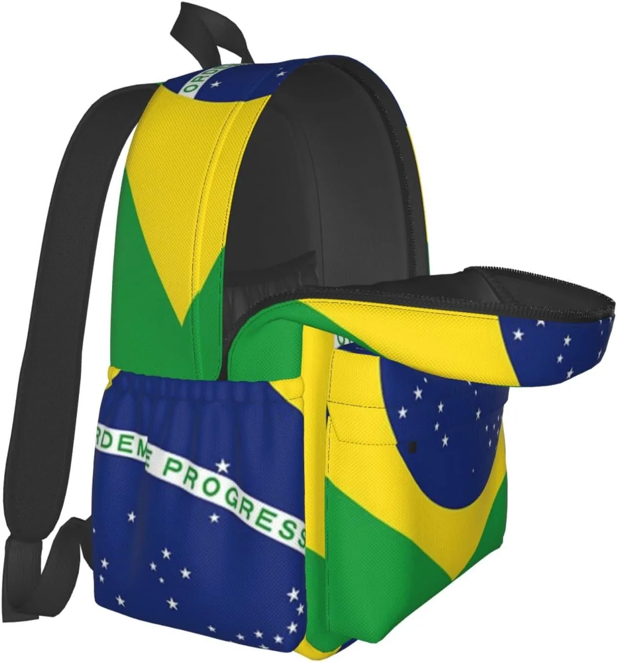 Brazil Flag Brazilian Backpack Double Shoulder Bag 15 Inch Laptop Bagpacks for Hiking Work Camping Travel