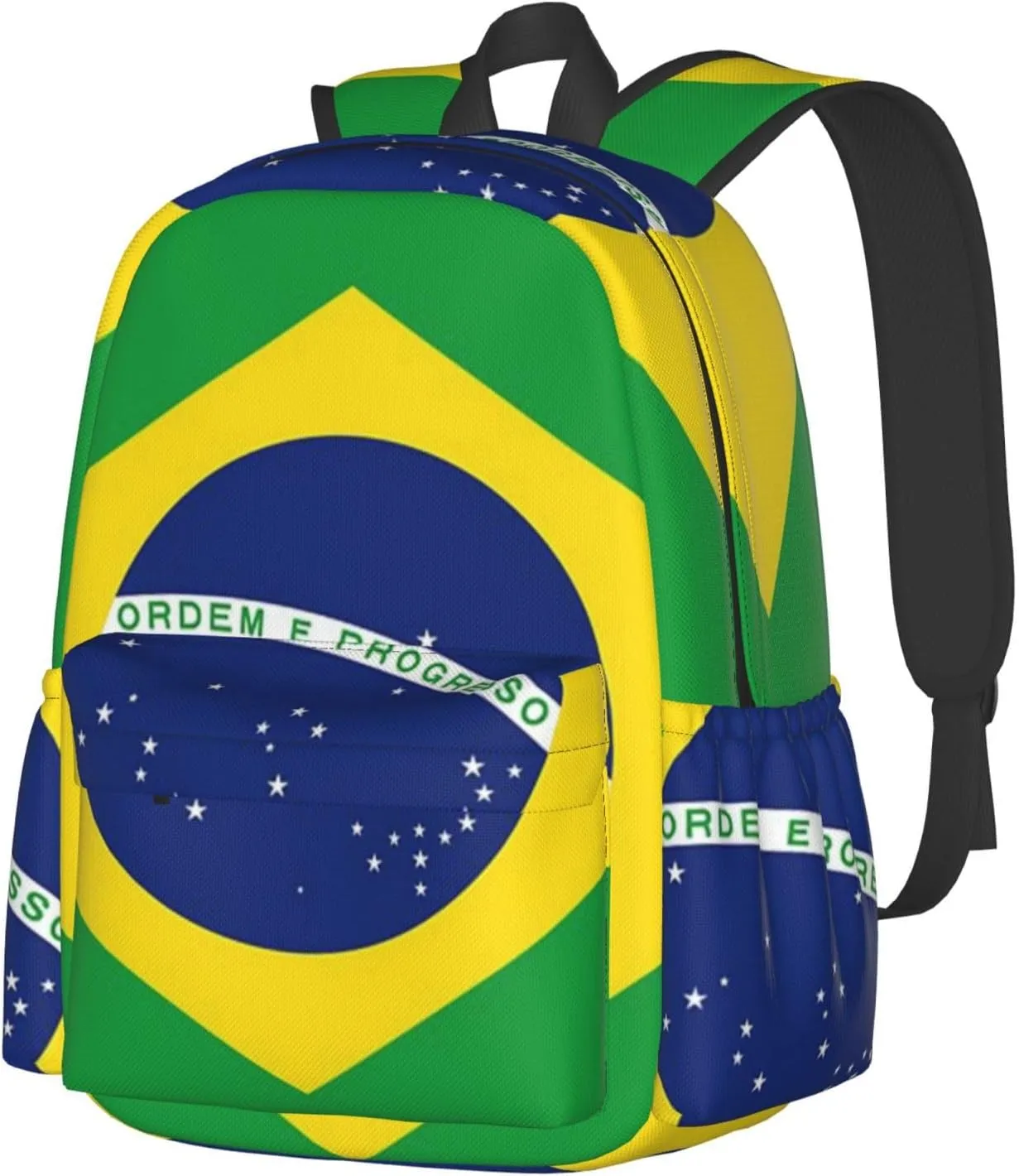 Brazil Flag Brazilian Backpack Double Shoulder Bag 15 Inch Laptop Bagpacks for Hiking Work Camping Travel