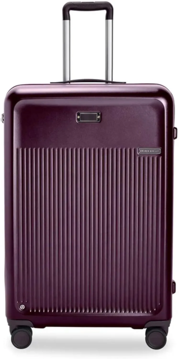 Briggs & Riley 30" Large Expandable Spinner - Checked Luggage for Travel, Suitcases with Wheels, Hardside Rolling Bag for Men & Women, Self-Repairing Zipper - Sympatico Collection, Plum