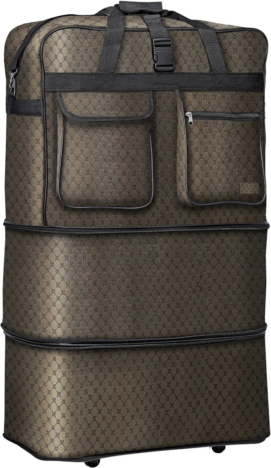 Brown 30" Expandable Wheeled Spinner Suitcase Luggage Rolling Duffle Bag