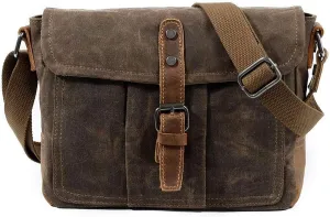 Brown Business Briefcase, Canvas Crossbody Bag, Office Travel Backpack, Multifunctional Leisure Bag, Outdoor Travel Backpack