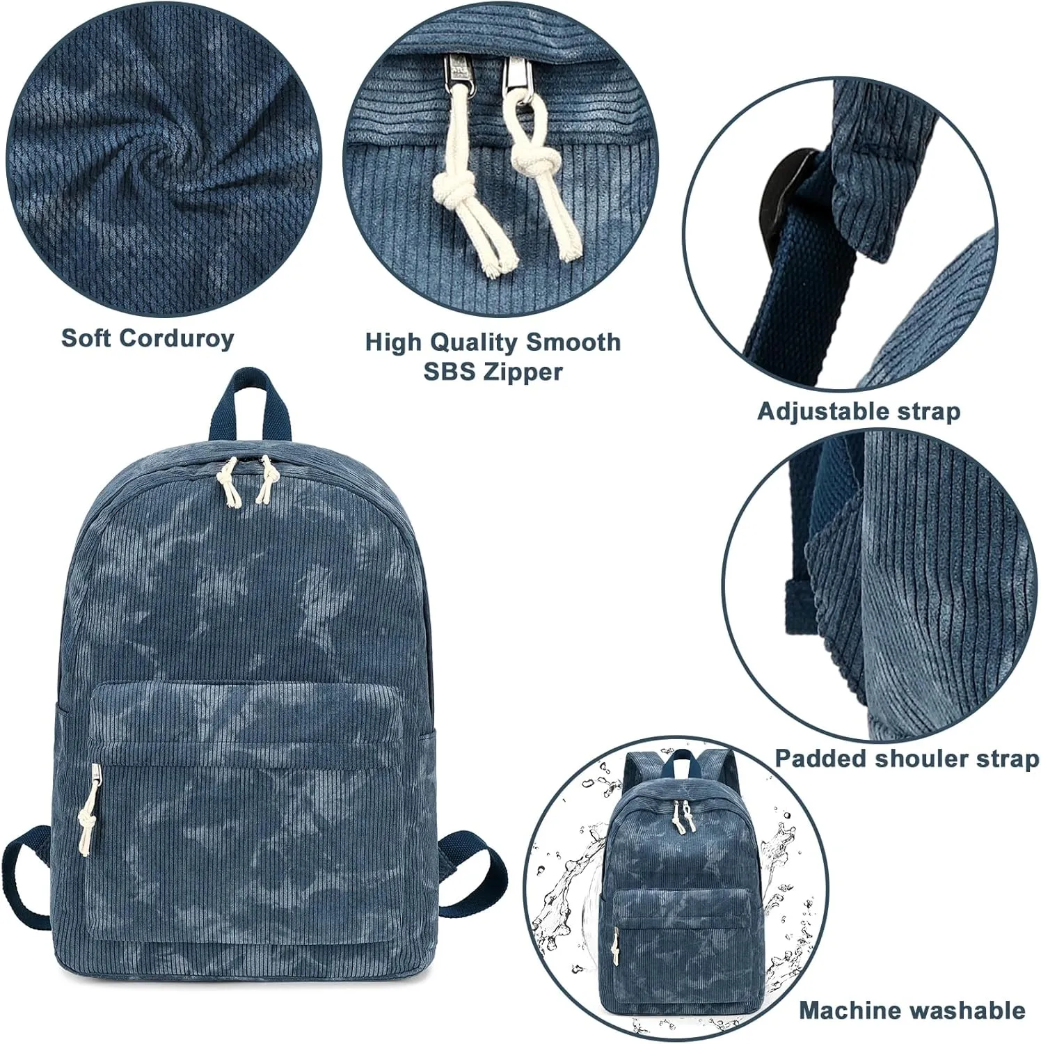 BTOOP School Backpacks for Teen Girls Bookbags Lightweight Canvas Backpack Schoolbag Set