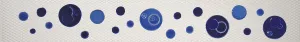 Bubbles Step Markers Ceramic Swimming Pool Mosaic (3" x 24", Blue)