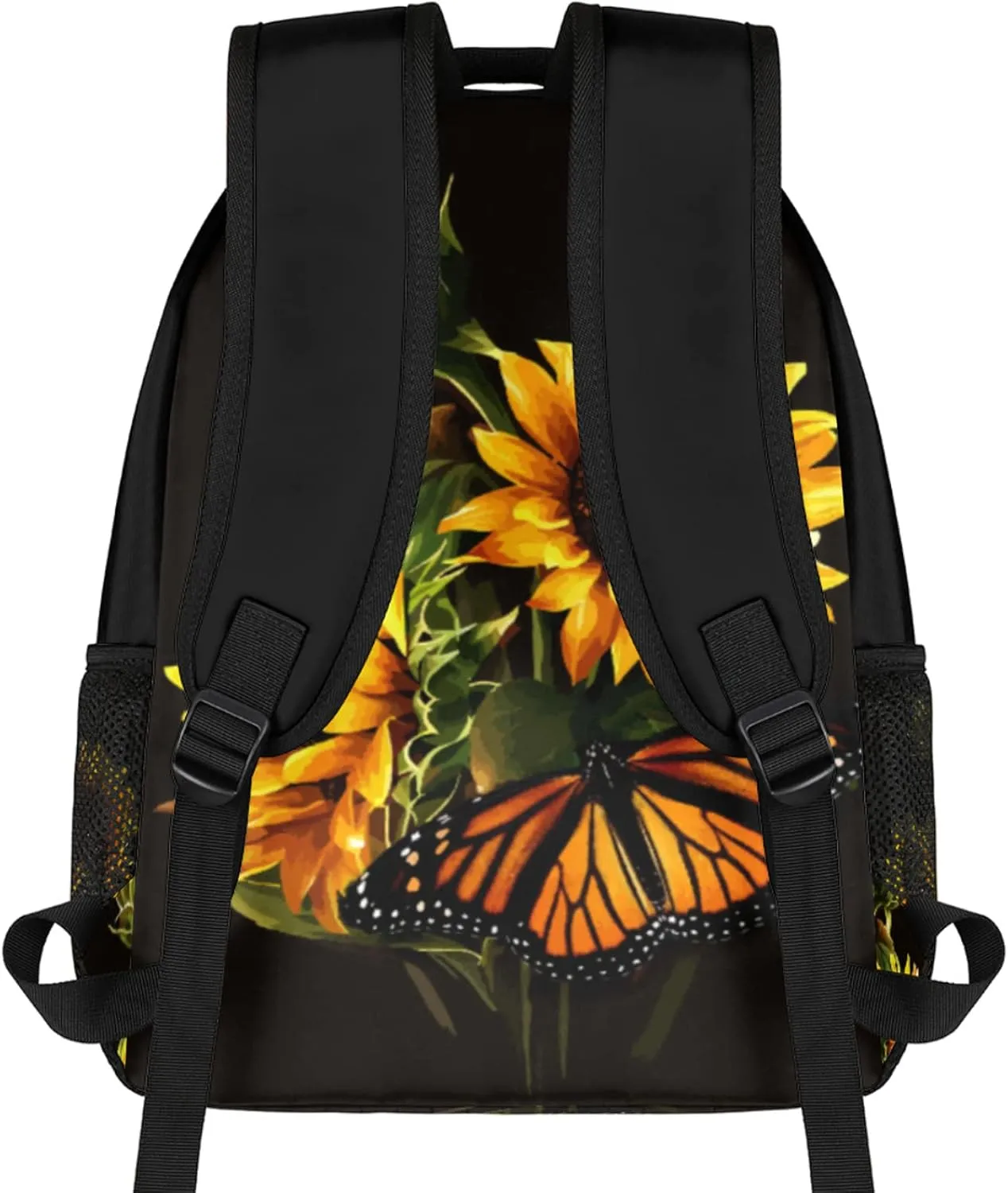 Butterfly Sunflower Backpacks for Girls Kids Boys, Sunflower Pattern Casual Lightweight School Bags Laptop Backpack Student College Bookbag Travel Hiking Daypack
