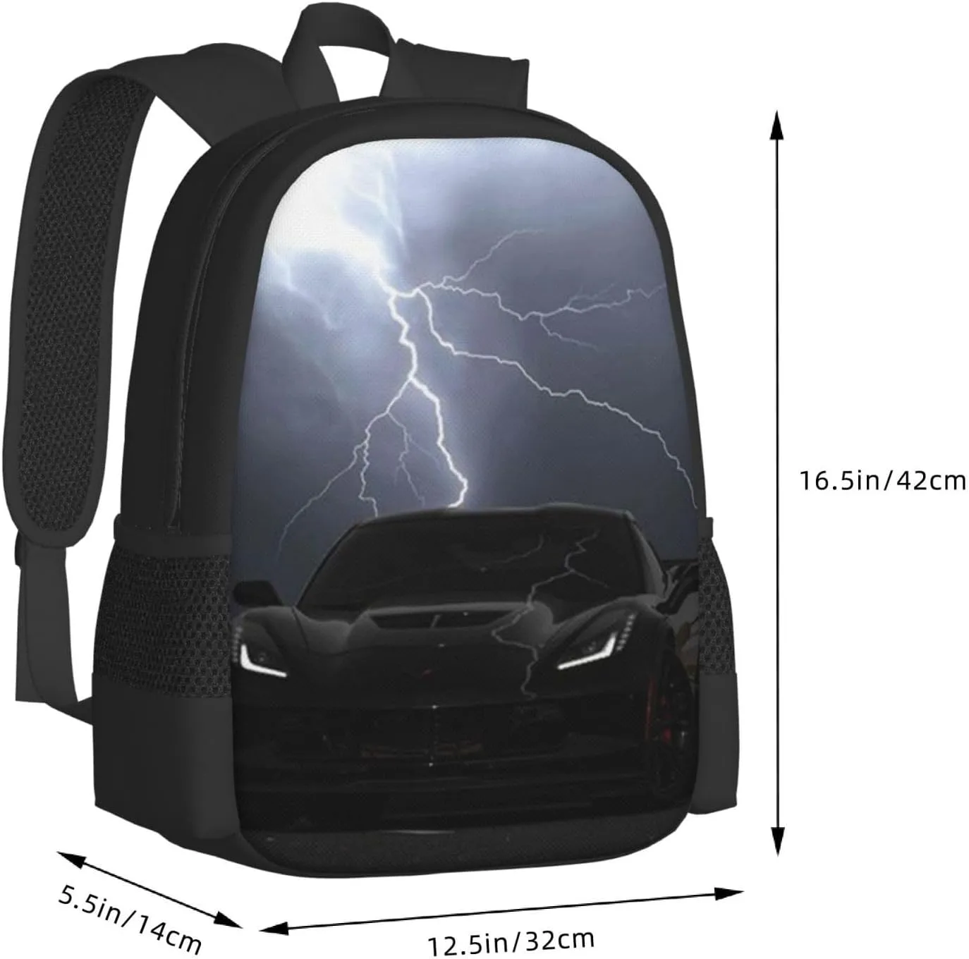 C-orvette Simple Large Capacity Backpack, The Whole Bag Design Is Stylish, Light, Casual And Simple Black