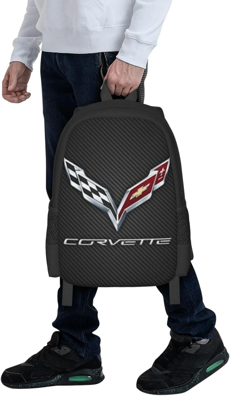 C-orvette Simple Large Capacity Backpack, The Whole Bag Design Is Stylish, Light, Casual And Simple Black