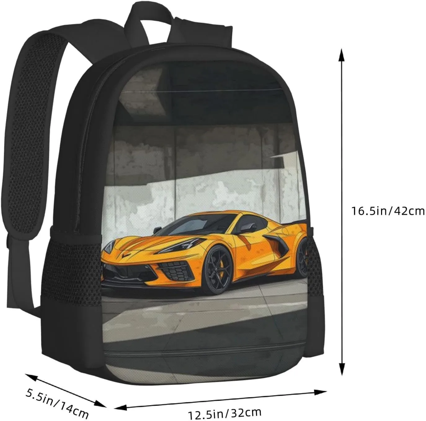 C-orvette Simple Large Capacity Backpack, The Whole Bag Design Is Stylish, Light, Casual And Simple Black
