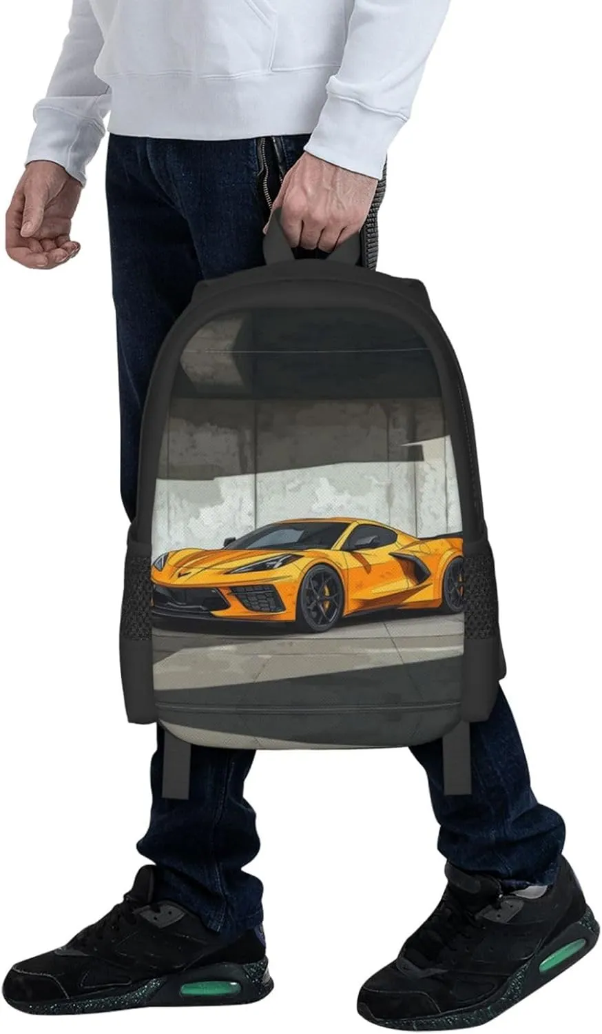 C-orvette Simple Large Capacity Backpack, The Whole Bag Design Is Stylish, Light, Casual And Simple Black