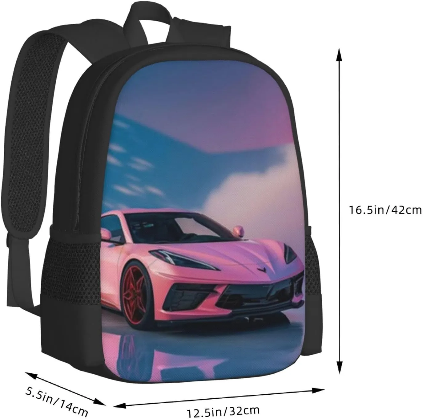 C-orvette Simple Large Capacity Backpack, The Whole Bag Design Is Stylish, Light, Casual And Simple Black