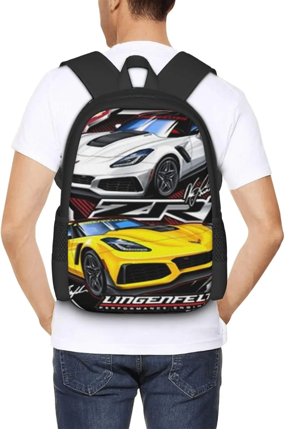 C-orvette Simple Large Capacity Backpack, The Whole Bag Design Is Stylish, Light, Casual And Simple Black