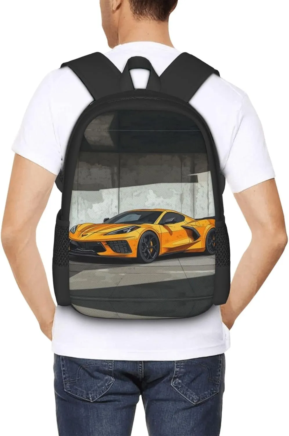 C-orvette Simple Large Capacity Backpack, The Whole Bag Design Is Stylish, Light, Casual And Simple Black