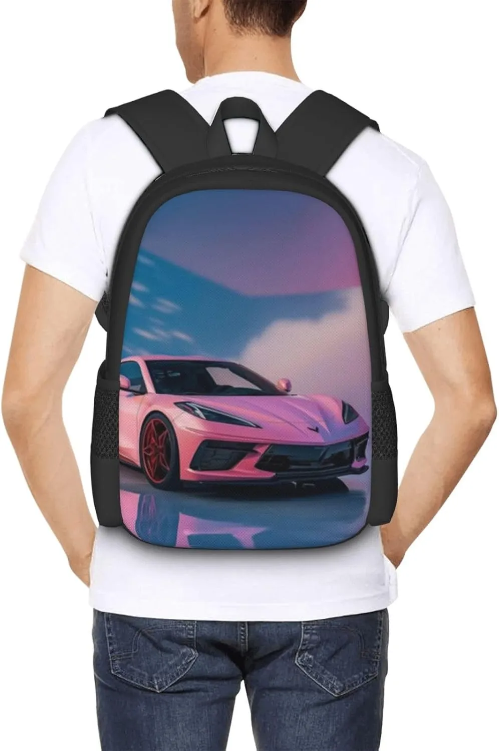 C-orvette Simple Large Capacity Backpack, The Whole Bag Design Is Stylish, Light, Casual And Simple Black