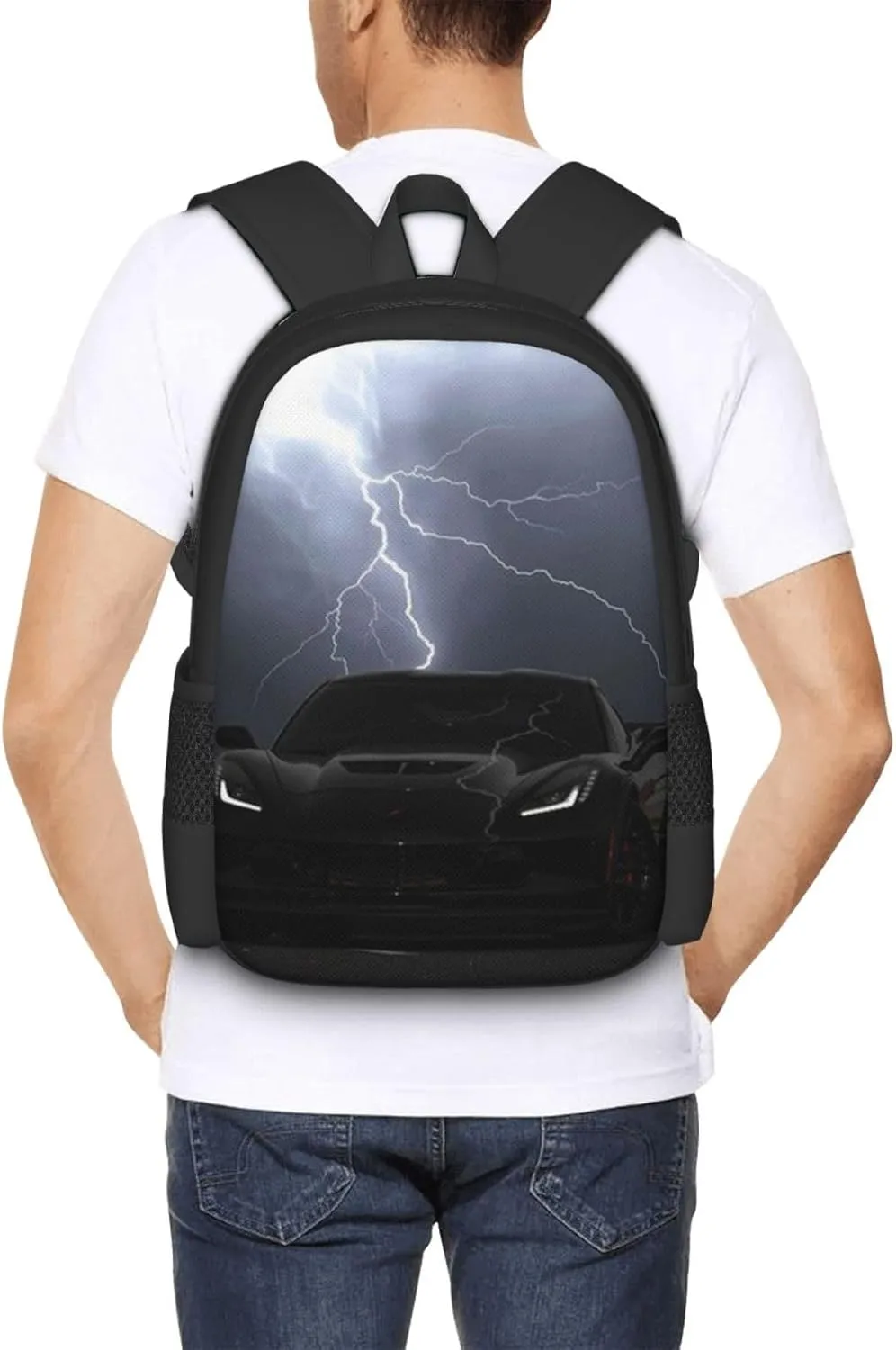 C-orvette Simple Large Capacity Backpack, The Whole Bag Design Is Stylish, Light, Casual And Simple Black