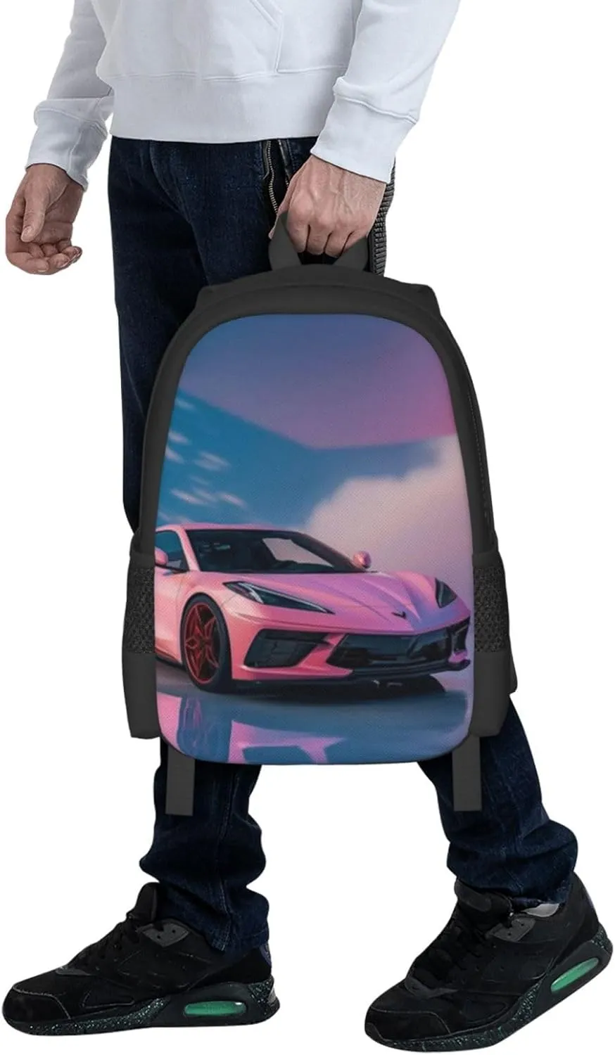 C-orvette Simple Large Capacity Backpack, The Whole Bag Design Is Stylish, Light, Casual And Simple Black