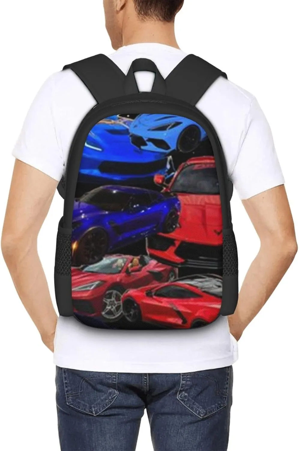 C-orvette Simple Large Capacity Backpack, The Whole Bag Design Is Stylish, Light, Casual And Simple Black