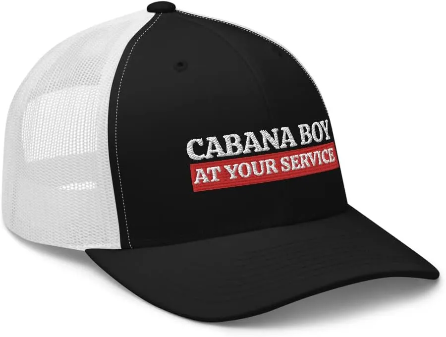 Cabana Boy Hat - at Your Service, Pool Boy Gift, My Cabana Boy, Outdoors Beach, Trucker Cap Mesh Hat Mens