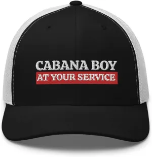 Cabana Boy Hat - at Your Service, Pool Boy Gift, My Cabana Boy, Outdoors Beach, Trucker Cap Mesh Hat Mens