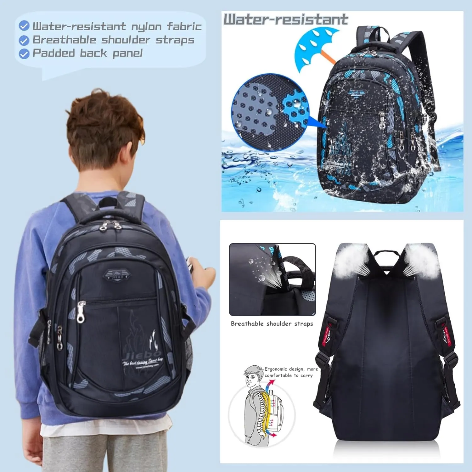 Camo Boys Backpacks for Middle School Elementary, Camo Bookbags for Teens Boys, Camouflage School Bags for Boys