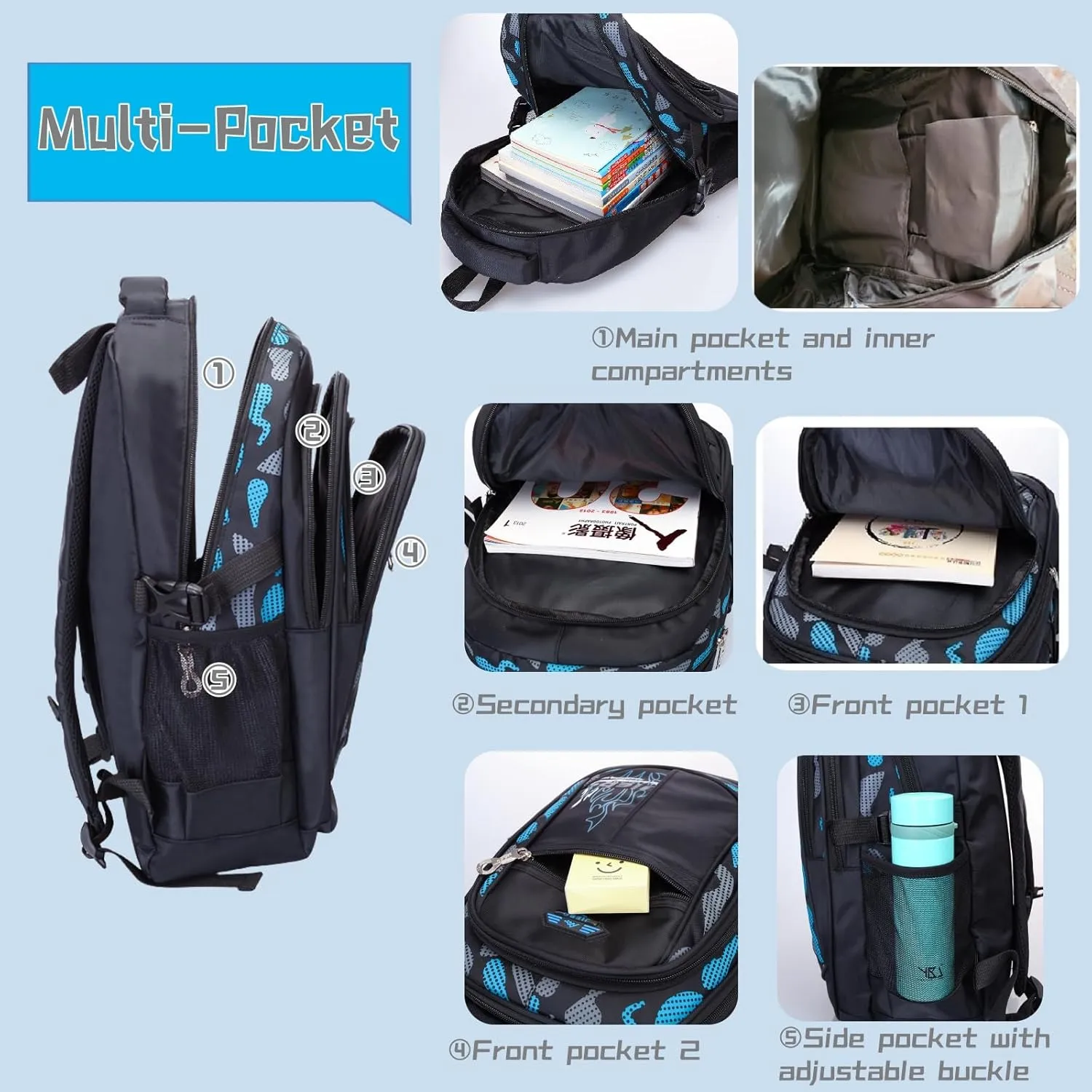 Camo Boys Backpacks for Middle School Elementary, Camo Bookbags for Teens Boys, Camouflage School Bags for Boys