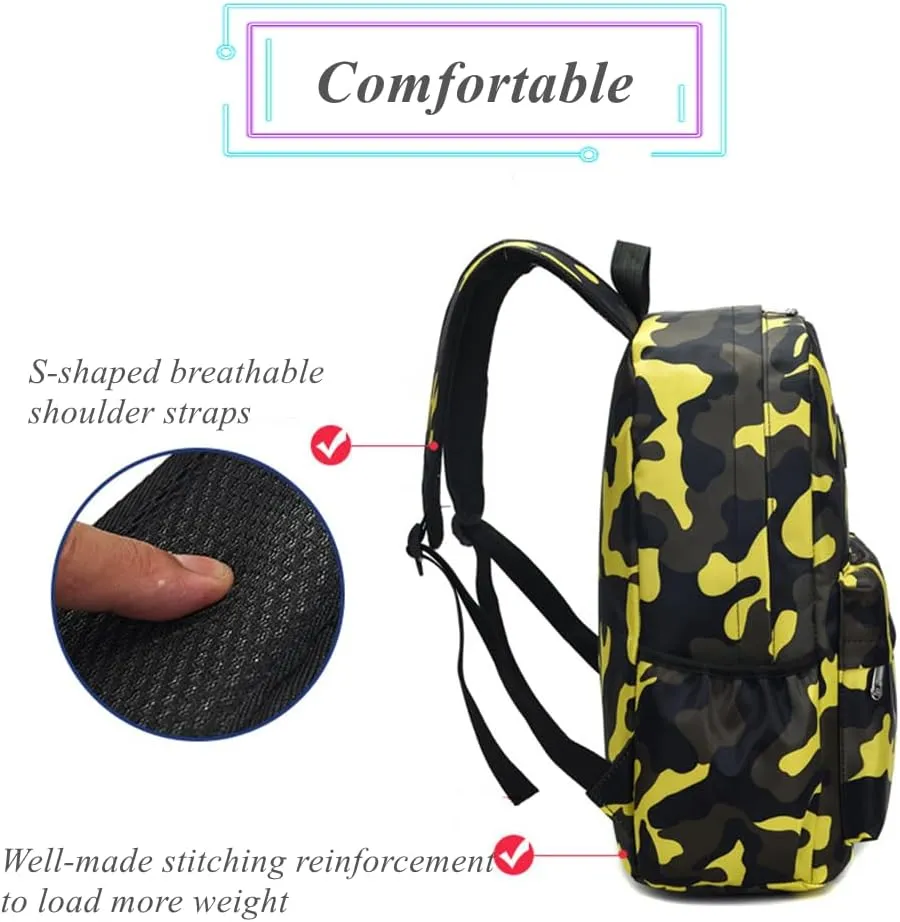 Camo Prints Toddler Kids Boys Backpacks, Camouflage Preschool Kindergarten Bookbags Back Packs Daycare Bags
