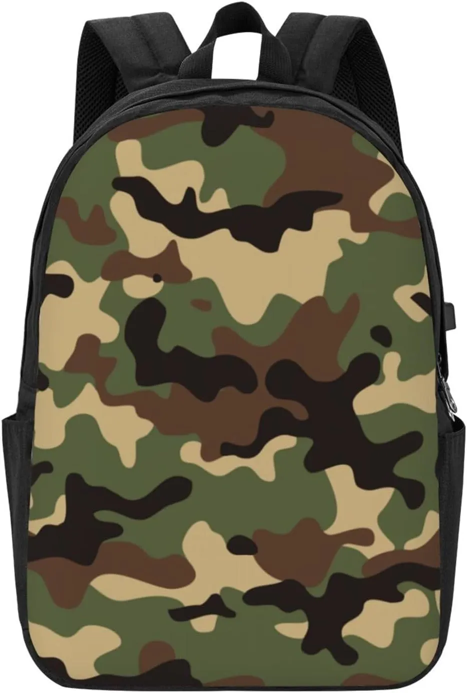 Camouflage background Backpack, 17 Inch Travel Business Laptop Backpack With USB Port for Women Men